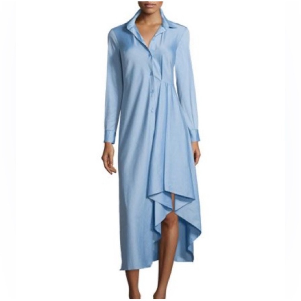 ALEXIS Women’s Asymmetric Long Sleeve Collared Blue Dress Size XS